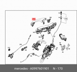 A 099 760 19 01 Ручка двери A 099 760 19 01 MERCEDES BENZ