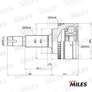 ШРУС наружный TOYOTA AVENSIS 2.0TD 97-03 (GSP 859269) GA20455 GA20455 MILES