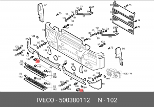 клипса заглушки блок-фары !\IVECO Eurocargo 91> 500380112 IVECO