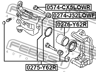 Ремкомплект задн суппорта NISSAN PATROL Y62 2010- 0275-Y62R 0275-Y62R FEBEST