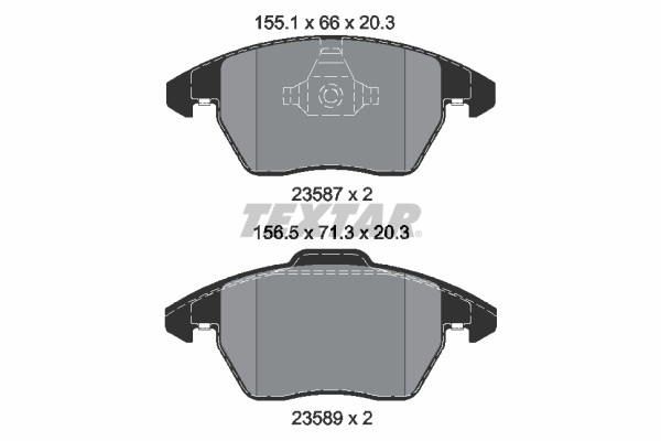 Колодки тормозные VW Passat (05-) SKODA Octavia (04-) передние (4шт.) TEXTAR 2358704 TEXTAR