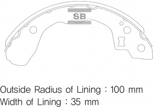 Колодки тормозные бар. KIA SPECTRA(ИЖ)/SEPHIA/SHUMA (200x36) SA053 SA053 SANGSIN