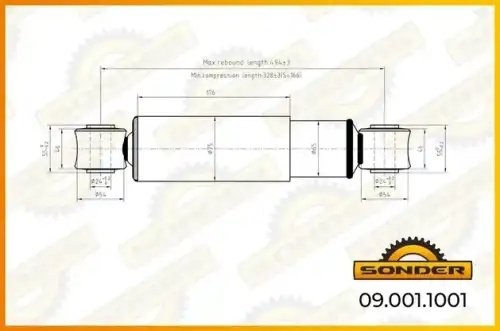 Амортизатор подвески (задний) BPW / TRAILOR о.н 237228302 — 2 года безусловной г 090011001 SONDER