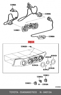 Блок управления климатом 55406-KK070C0 55406-KK070-C0 TOYOTA