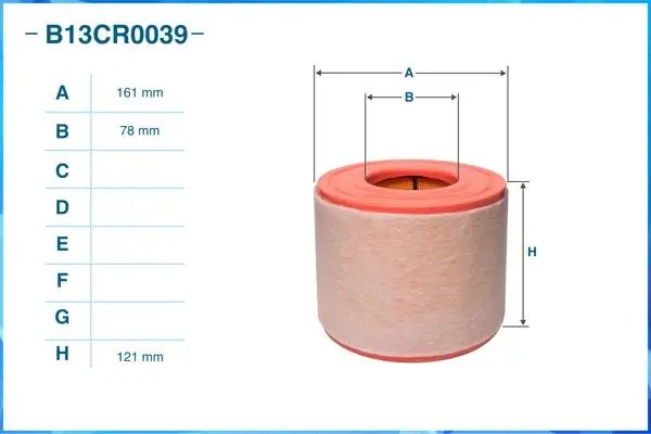 Фильтр воздушный B13CR0039 B13CR0039 CWORKS