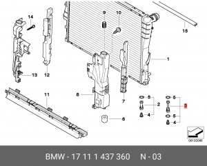 Пробка радиатора BMW 3 (E46),X3 (E83) сливная OE 17 11 1 437 360 BMW