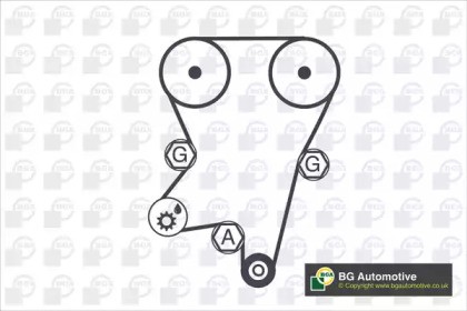 рем.к-кт ГРМ!\ Opel Astra/Vectra/Omega 1.8/2.0 16V 94-98 TB9508K BG AUTOMOTIVE