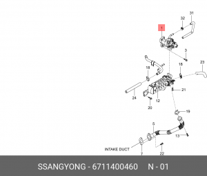 Клапан SSANGYONG Actyon (10-),Actyon Sports (12-),Rexton (12-) (D20) контроля вы 6711400460 SSANG YONG