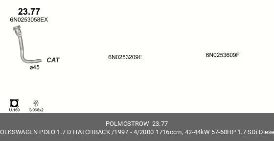 ТРУБА ГЛУШИТЕЛЯ ПРИ МНАЯ С ГОФРОЙ 23.77 POLMOSTROW