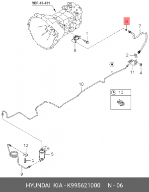 Прокладка HYUNDAI HD120,AeroTown дв.D6DA19/22 трубки масляной насоса топливного  K995621000 HYUNDAI KIA