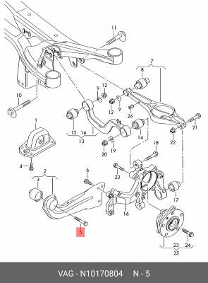 PASSAT [B6]/[B7]/[CC]/GOLF V (2003-2009) M12X80X1,5 N 101 708 04 VAG