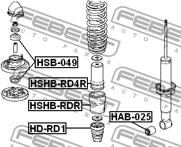 Отбойник амортизатора задний HONDA CR-V I HD-RD1 HD-RD1 FEBEST