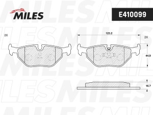 Колодки тормозные задние (Смесь Low-Metallic) (BMW 3 E36, E46, SAAB 9-5) (TRW GD E410099 MILES