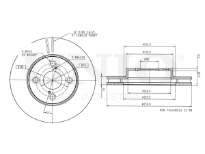 Диск тормозной передний BRD-20057 UNIO