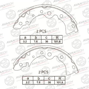 Колодки тормозные барабанные AVANTECH AVS0203 AVANTECH