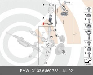 Опора BMW X3 (E83) пружины подвески передней нижняя OE 31 33 6 860 788 BMW