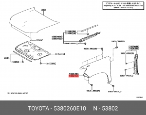 крыло переднее левое!\ Toyota Prado 150 17-20 53802-60E10 TOYOTA