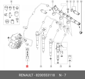 Крепления топливной форсунки комплект Корея RENAULT 8200553118 RENAULT