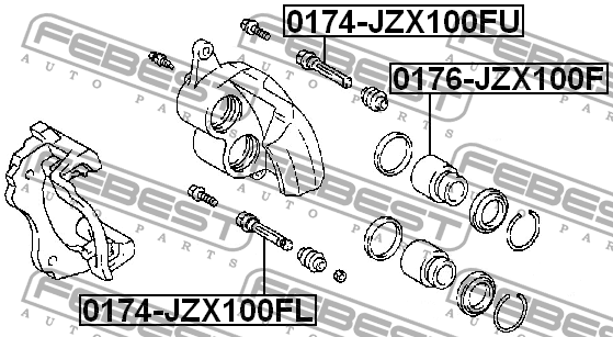 Втулка направляющая передн суппорта нижняя TOYOTA CAMRY 91-06 0174-JZX100FL 0174-JZX100FL FEBEST