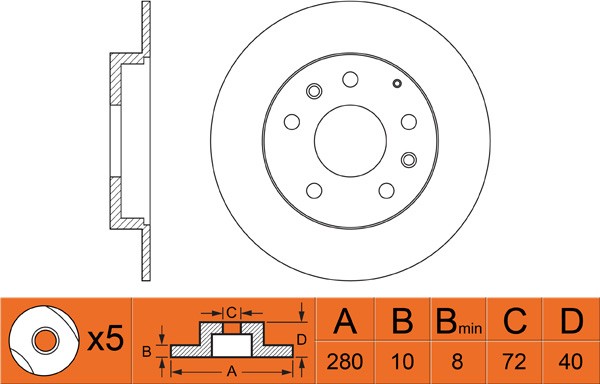 Диск тормозной MAZDA 6 07/MX-5 08/MAZDA 323 0104/MAZDA 626 9902 задний RN1208 RN1208 NIBK