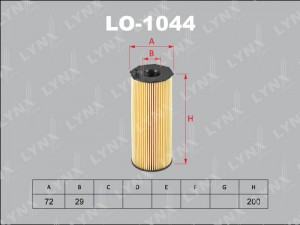 Фильтр масляный LO-1044 LYNXAUTO