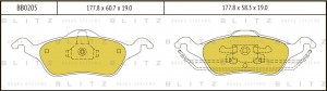 Колодки тормозные дисковые передние FORD Focus 98- BB0205 BB0205 BLITZ