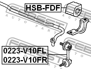 Втулка стабилизатора HONDA CIVIC FD1 2006­-2011 HSB-FDF HSB-FDF FEBEST