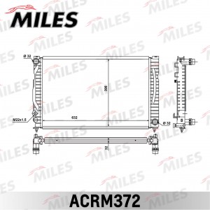 Радиатор (механическая сборка) AUDI A4 2.4-2.8/2.5TD 97-04 (NISSENS 60497) ACRM3 ACRM372 MILES