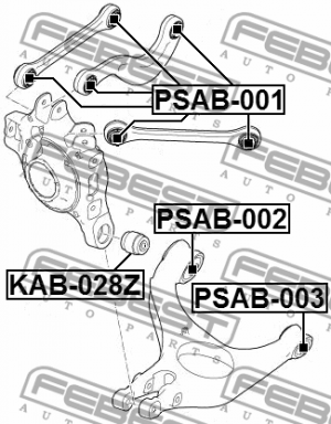 Сайлентблок PORSCHE Panamera (09-) рычага заднего FEBEST PSAB-003 FEBEST