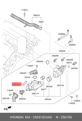 Прокладка корпуса термостата 256513CAA0 HYUNDAI KIA