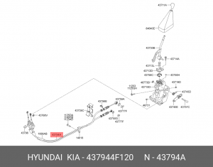 Трос КПП HYUNDAI Porter 2 (12-) OE 437944F120 HYUNDAI KIA