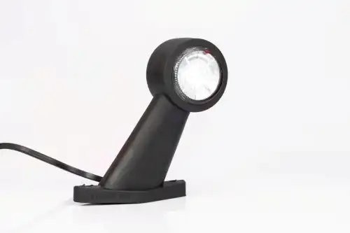 фонарь габаритный! рожок LED наклонный кор., L=133mm, красный/белый 12-36V с каб FT009CLED FRISTOM