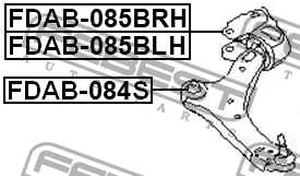Сайлентблок рычага передний FORD MONDEO V 2015- FDAB-084S FDAB-084S FEBEST