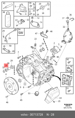 Сальник VOLVO XC90 дифференциала OE 30713728 VOLVO