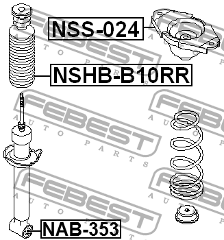 Опора амортизатора задняя NISSAN SUNNY B15/ALMERA N16 2000-2005 NSS-024 NSS024 FEBEST