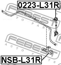 Втулка стабилизатора NISSAN ALTIMA L31 200­1.08-2006.10 NSB-L31R NSB-L31R FEBEST