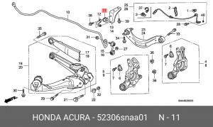 Втулка стабилизатора 52306SNAA01 52306-SNA-A01 HONDA