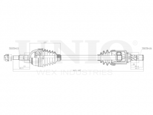 Привод в сборе передний левый CVJ-10013 UNIO