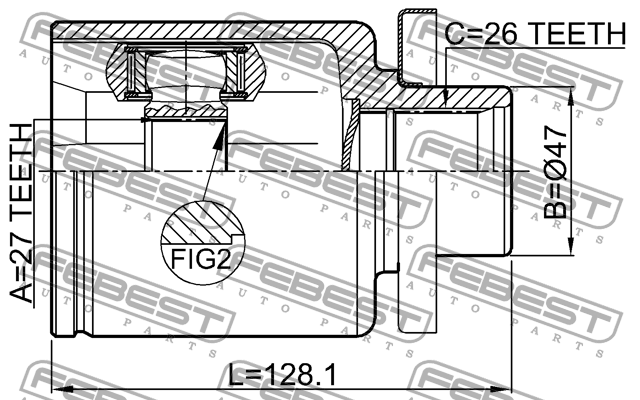 ШРУС внутр левый VW TRANSPORTER/MULTIVAN T5 2003-2015 2311-T5LH 2311-T5LH FEBEST