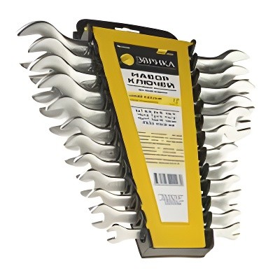 Набор ключей рожковых 6-24мм 12 предметов в холдере CrV Pro ЭВРИКА ER-51121 EVRIKA