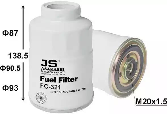 фильтр топливный!\Toyota Carina/Corolla/Land Cruiser 1.8-4.2D 85> FC321J JS ASAKASHI