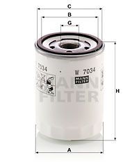 Фильтр масляный W7034 W 7034 MANN FILTER