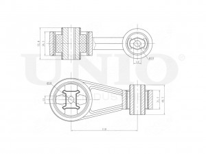 Опора двигателя правая RMP-15042 UNIO