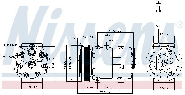 компрессор кондиционера! 24V d136mm\ DAF XF105 05> 89137 NISSENS