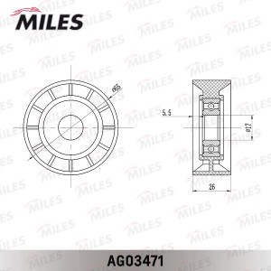 Ролик ремня приводного SKODA OCTAVIA (5E) 1.6 AG03471 AG03471 MILES