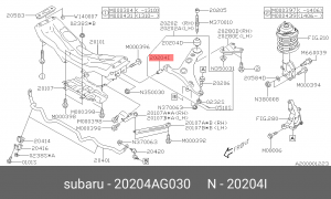 Сайлентблок. рычага 20204AG030 20204-AG030 SUBARU
