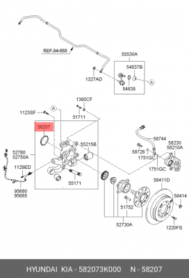 Салник поворотного кулака 58207-3K000 582073K000 HYUNDAI KIA