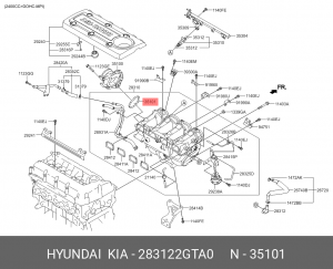 ПРОКЛАДКА ДРОССЕЛЬНОЙ ЗАСЛОНКИ 28312-2GTA0 283122GTA0 HYUNDAI KIA