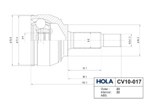 NISSAN MICRA (K12E) (2002>)/ NOTE (E11) (2006>) 22X49X23 CV10017 HOLA