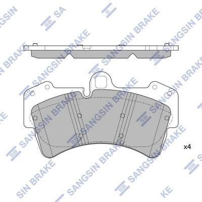 Колодки тормозные VW Touareg AUDI Q7 PORSCHE Cayenne (02-) передние (4шт.) SANGS SP2197 SANGSIN